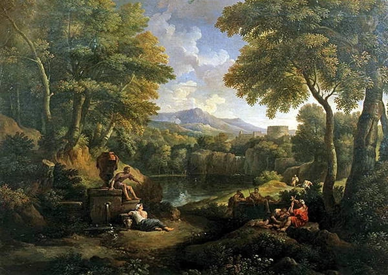 Paesaggio con figure presso un pozzo - Trustees of Holkham Estate, Norfolk